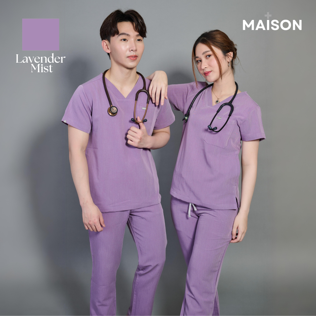 ชุดสครับ พร้อมปักชื่อ Maison Scrubs สี Lavender Mist - Legacy
