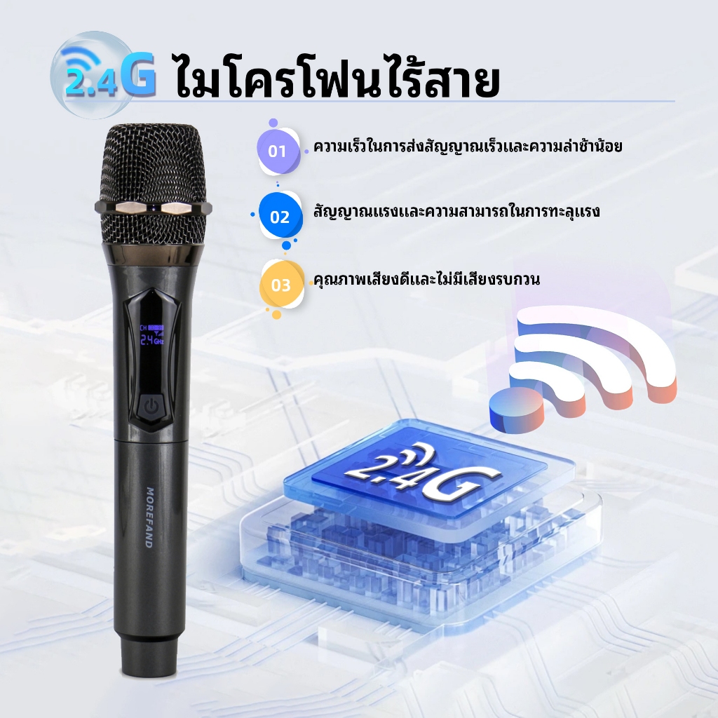 ไมค์ไร้สาย ไมค์ร้องเพลง ไมค์โครโฟนไร้สาย ไมโครโฟนแบบชาร์จไฟได้ ไมค์ลอยเสียงดี ไมค์ลอยแบบพกพา ไมค์คู่แบบมือถือ ไมค์คาราโอ