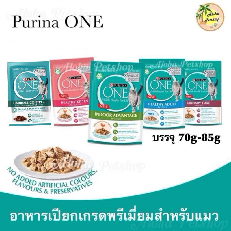 Purina ONE Premium Cat Pouch in Gravy❤️🐱เพียวริน่าวัน อาหารแมวเปียกเกรดพรีเมี่ยมในเกรวี่ 70g-85g