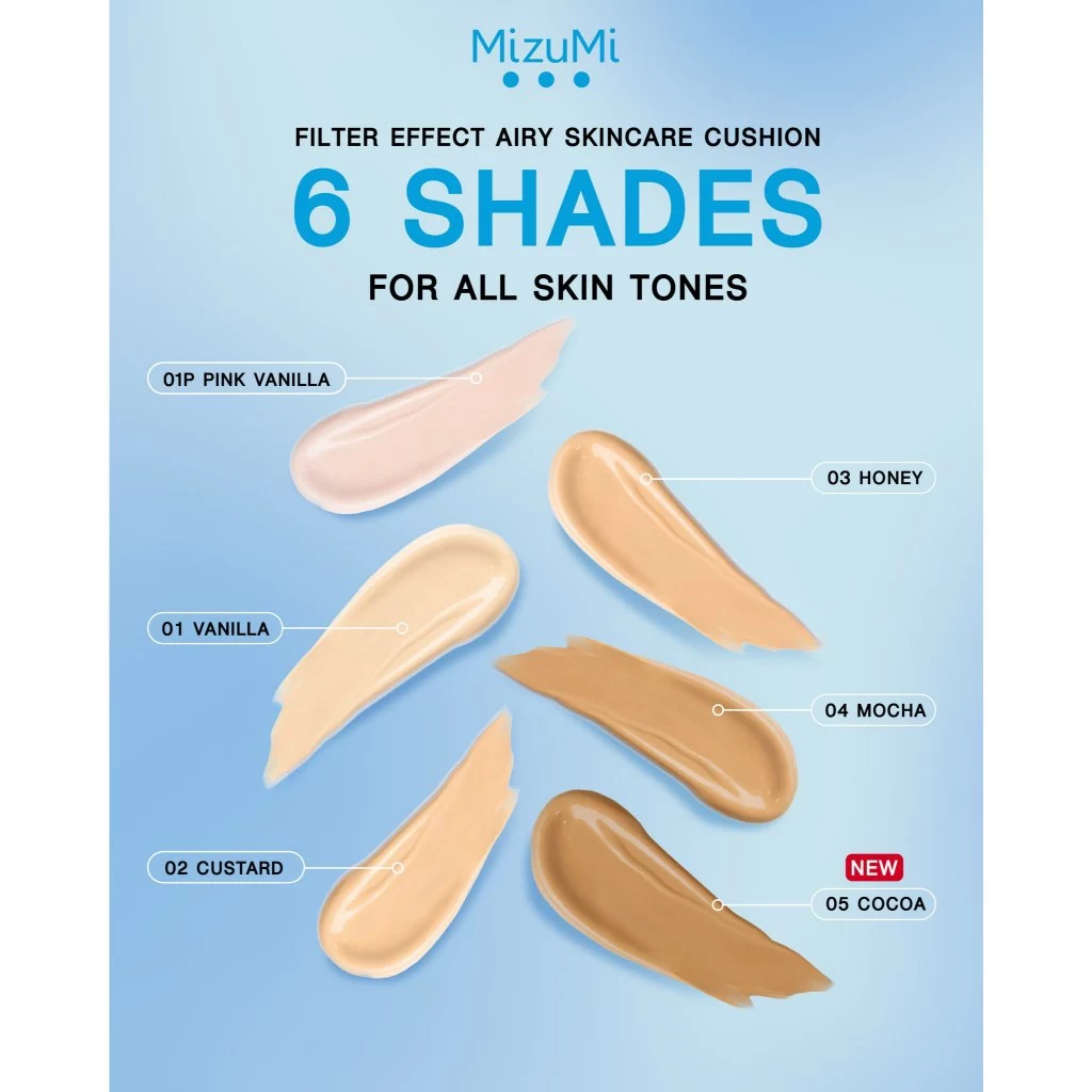 Mizumi Filter Effect Airy Skincare Cushion SPF50+ PA++++ มิซึมิ แอร์รี่ สกินแคร์ คุชชั่น (แบบซอง 4 กรัม) thumbnail 5