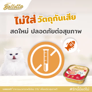 [ยกลัง 48] Bellotta เบลอตต้า อาหารเปียกแมว แมวโต ไม่เติมเกลือ ไม่เค็ม ปลาทู ทูน่า กุ้ง ไก่ แซลมอน ขนาด 85 กรัม x 48 ซอง