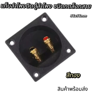 ราคาต่อ1อัน แท็บลำโพงติดตู้ขนาดเล็ก ไบดิ้งบอร์ดแบบเหลี่ยม ชนิดกดล็อกสาย ขนาด 57 mm เส้นผ่านศูนย์กลางรูที่เจาะ 49 mm