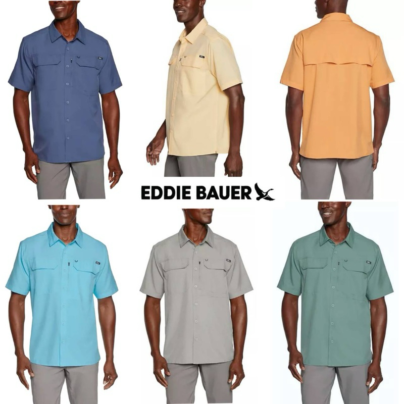 เสื้อเชิ้ตแขนสั้น Eddie Bauer Outdoor Short Sleeve Woven Tech Shirt