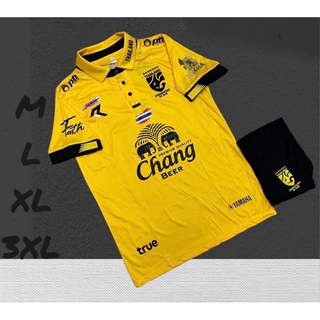 ชุดกีฬาผู้ใหญ่เป็นชุดเสื้อกางเกงปักโลโก้ทีมชาติไทยผ้าโพลีเอสเตอร์นิ่มลื่นใส่สบายระบายอากาศได้ดี