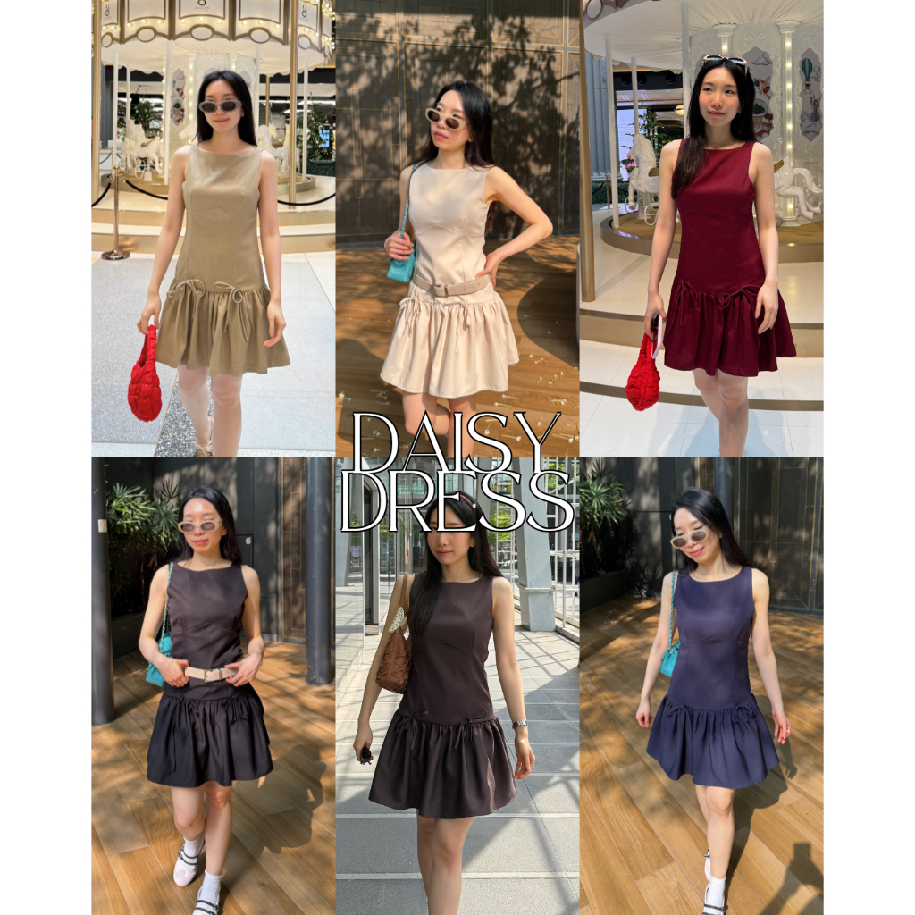 UIUI | (1แถม1) DAISY DRESS เดรสแขนกุดโบว์ด้านหน้า
