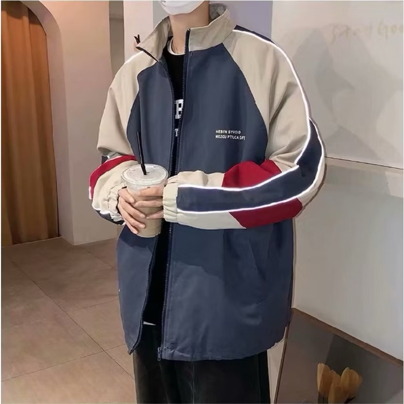 Jackets เสื้อแจ็คเก็ตผ้าร่ม มีซิป มีซับใน ผู้ชาย ผู้หญิง Clothing ชุดกีฬาคู่นักเรียน แฟชั่นคอปกชุดเบสบอลเกาหลี (เบสบอล1)