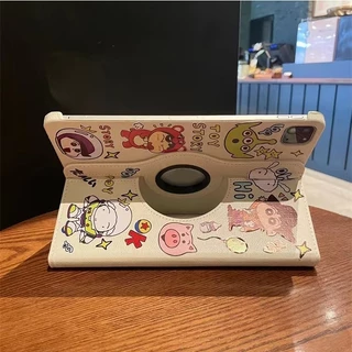 ⭐24 ชั่วโมงส่ง⭐ Crayon Shin-chan เคส for iPad pro 2024 11 Gen11 10 10.9 2022 Gen9 10.2 เคสไอแพด Air5 6 7 Caseการหมุน 360