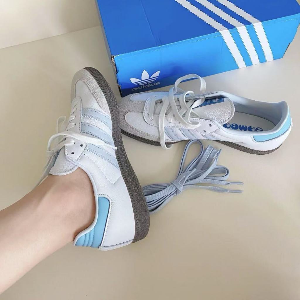 🎁ของแท้ 100 %🎁 adidas originals Samba OG ID2055 White/blue