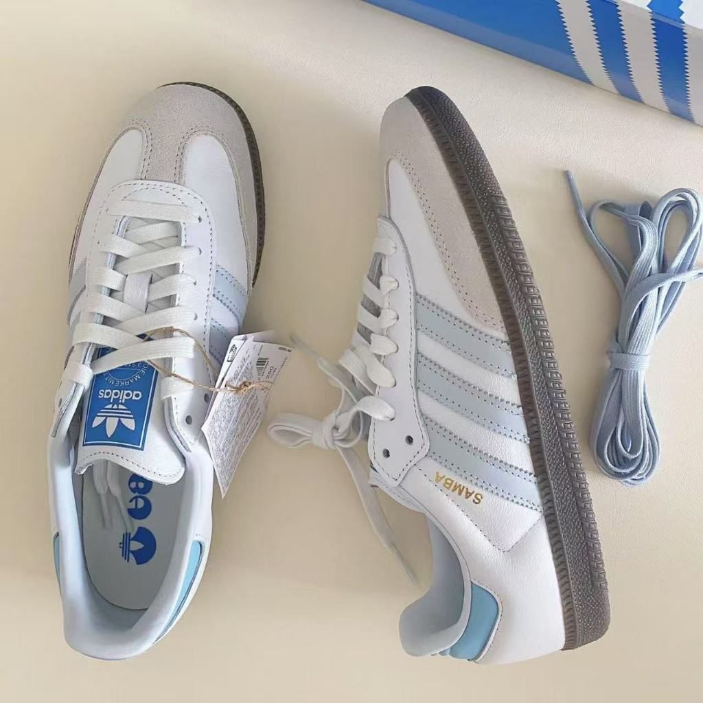 🎁ของแท้ 100 %🎁 adidas originals Samba OG ID2055 White/blue