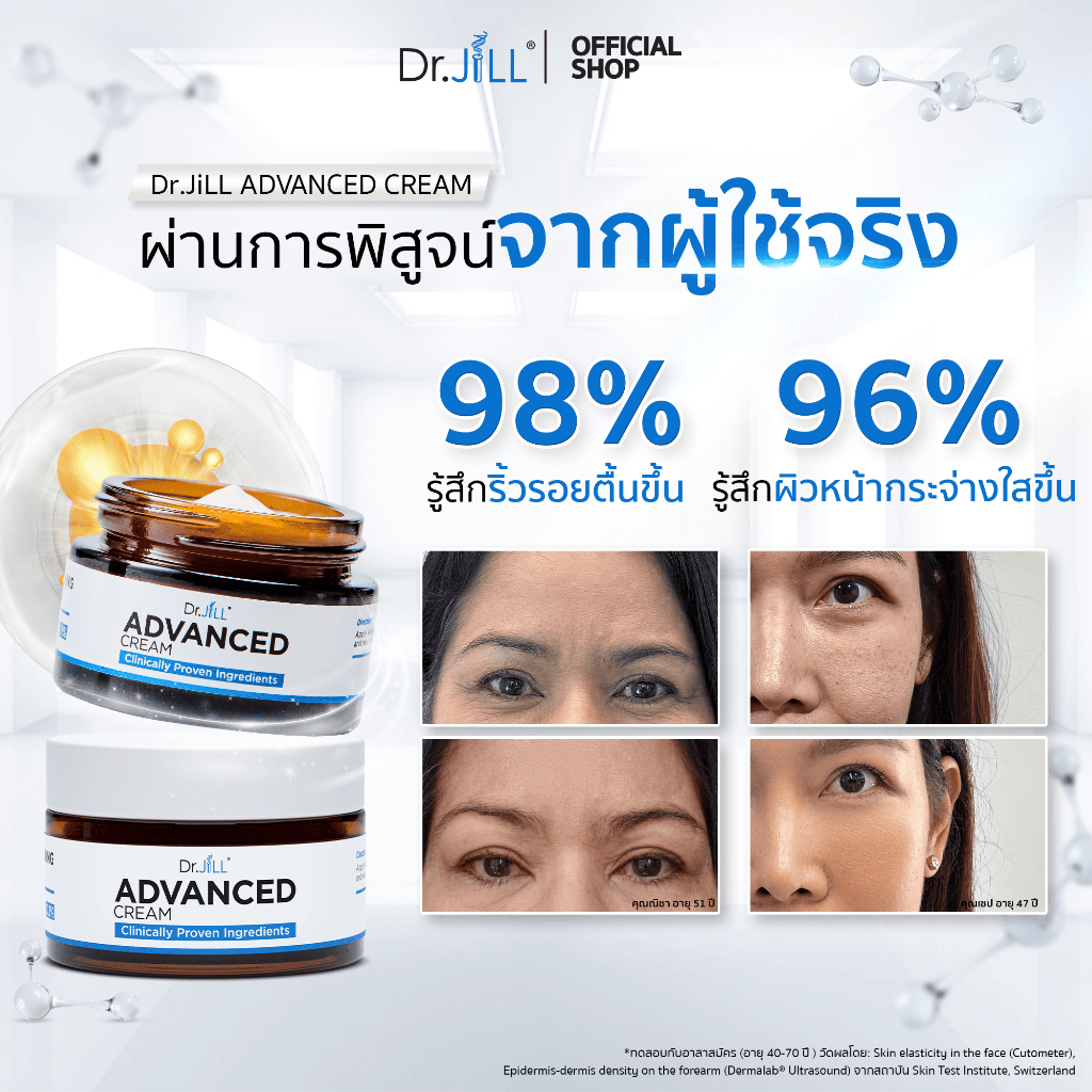[ส่งฟรี] Dr.JiLL Advanced Cream 3 กระปุก 30 mL.เติมความชุ่มชื้น ลดเลือนริ้วรอย ครีมบำรุงตัวใหม่ของ ดร.จิล แอดวานซ์ ครีม
