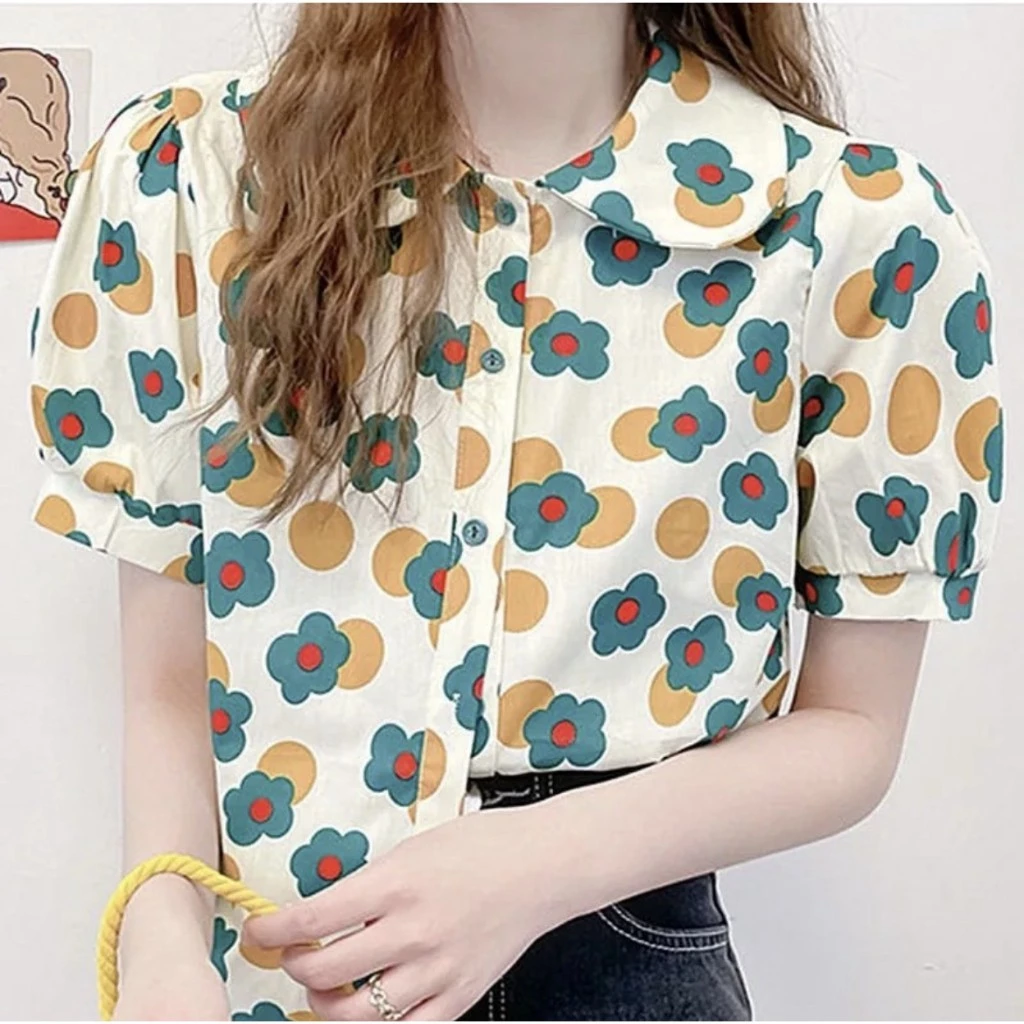 TARA Hawaii เสื้อเชิ้ตลายดอก แขนสั้น กระดุมหน้า ผ้าไหมอิตาลี thumbnail 4
