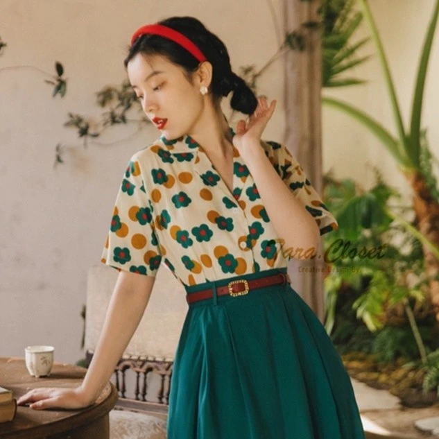 TARA Hawaii เสื้อเชิ้ตลายดอก แขนสั้น กระดุมหน้า ผ้าไหมอิตาลี thumbnail 8