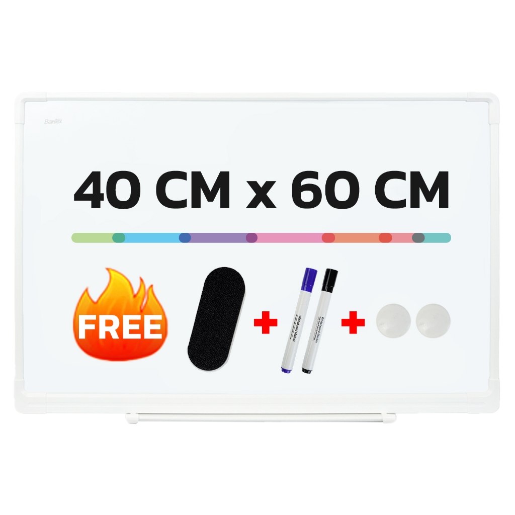 [ของขวัญฟรี] Bantex กระดานไวท์บอร์ด กระดานไวบอร์ดแม่เหล็ก ไวท์บอร์ด เขียนลบได้ อุปกรณ์สำนักงาน White