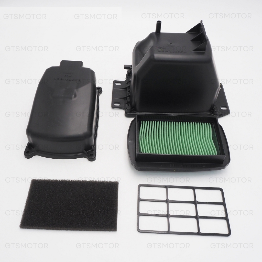 ชุด เสื้อหม้อกรอง+ฝาครอบไส้กรองอากาศตัวหน้า+ไส้กรองอากาศ ของแท้ 3 ชิ้น ใส่รถ Yamaha WR155 ปี 2020-20