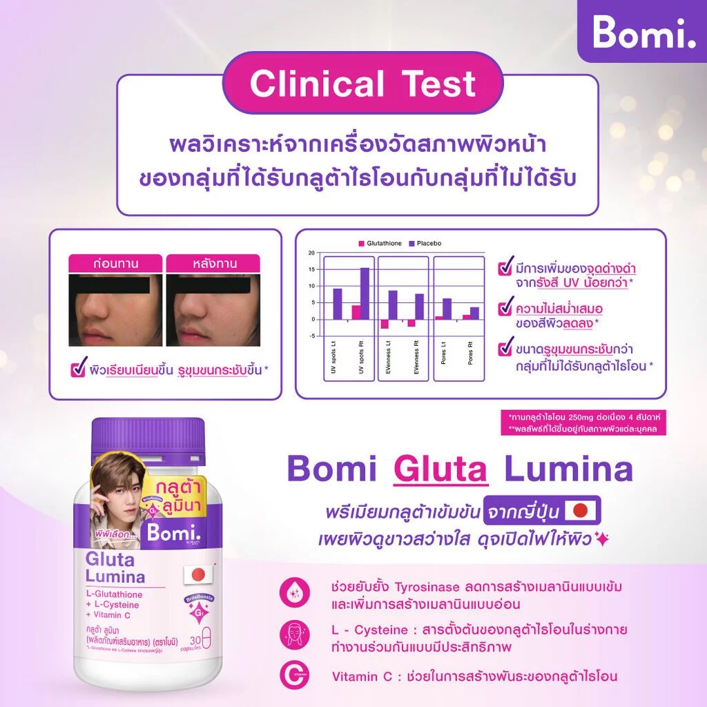 Bomi R Gluta X โบมิ กลูต้า อาร์ เอ็กซ์ 30 เม็ด 3 กระปุก thumbnail 4