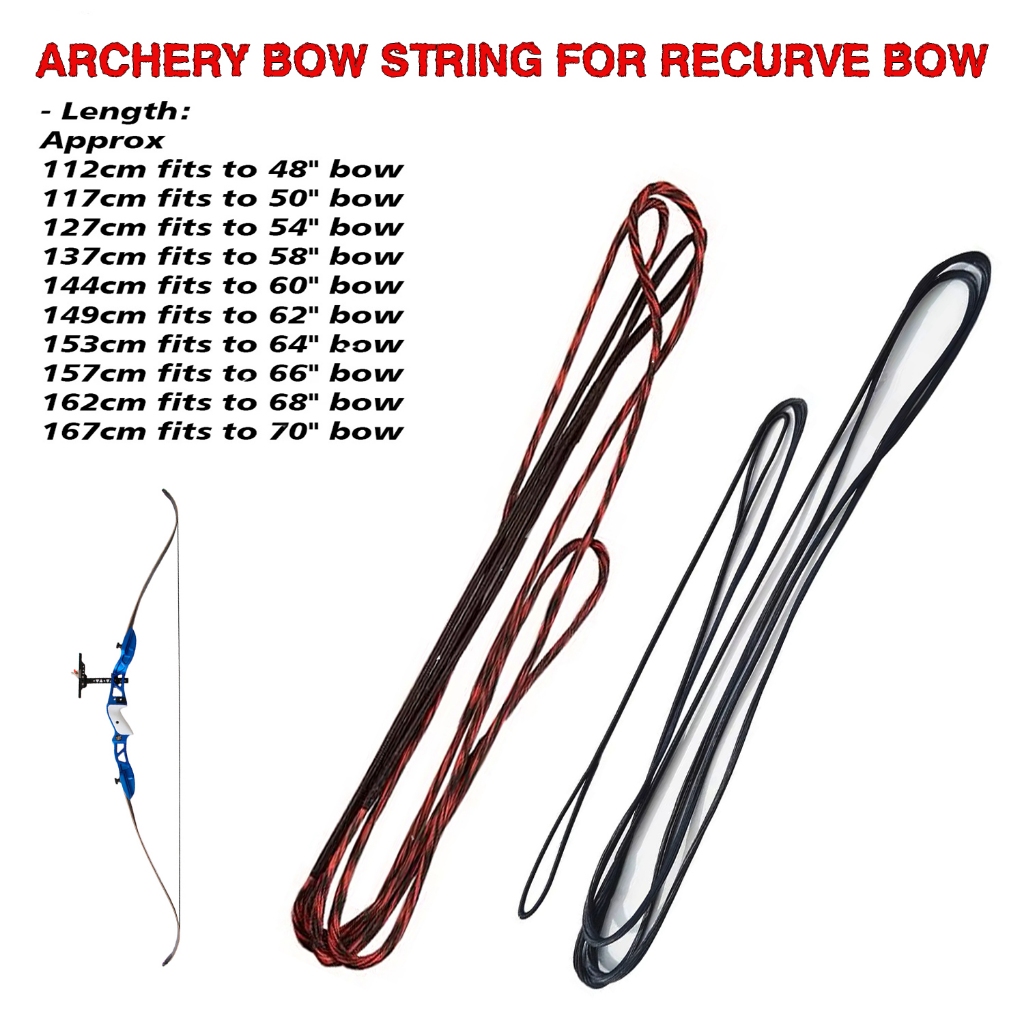 2 Colours Archery Bow String  Recurve Bow Longbow Spare Bowstring Bow and Arrow Hunting Shooting Replaceable String