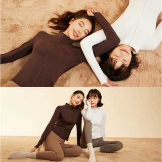 ✨เพิ่มสีใหม่ 16 สี✨(YOGA-135) เสื้อกีฬาแจ็คเก็ตแขนยาวมีซิปรูด เสื้อคลุมออกกำลังกาย ทรงกระชับเข้ารูป