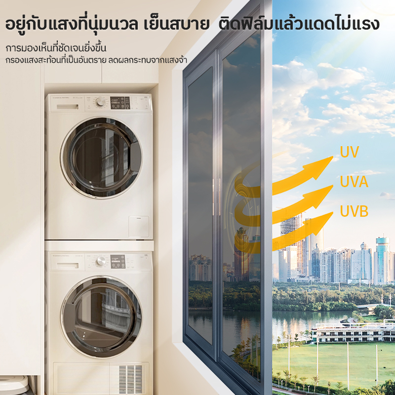 ซื้อ 1แถม 2 ขนาดเต็ม ฟิล์มติดกระจก กันความร้อน กันรังสี UV 99% ฟิล์มปรอท Window Film ฟิล์มกรองแสง รถยนต์ ฟิล์มอาคาร - รูปที่ 5