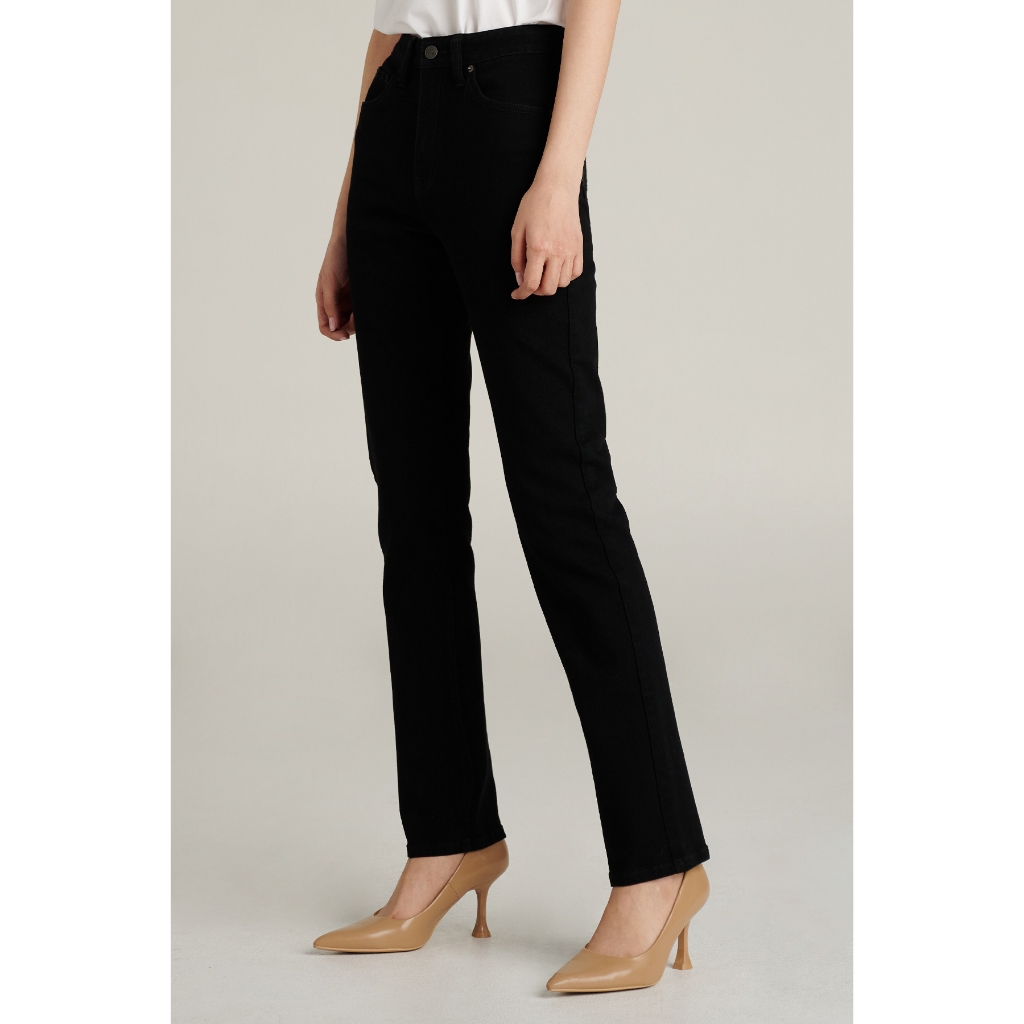 McJeans กางเกงยีนส์ผู้หญิงขาตรง เอวกลาง สีดำฟอกเข้ม MFIP230 - รูปที่ 2