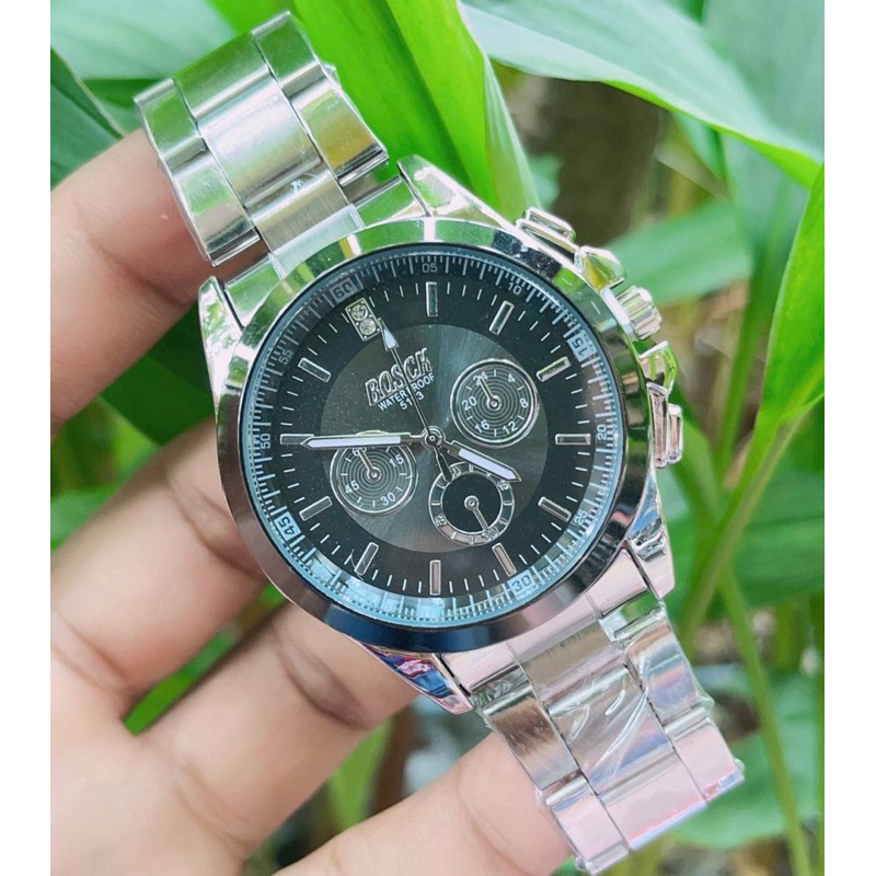 นาฬิกาผู้ชาย Bosck 🔥 บอส หน้าปัด3วง สายเหล็กสเเตนเลสหนาอย่างดีไซส์ใหญ่ แบรนแท้ มี3สีให้เลือก ราคาประ