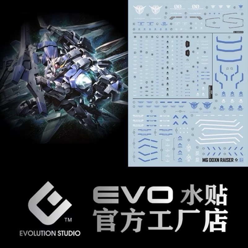 🟦ดีคอลน้ำ EVO MG 86 DECAL MG 00 XN RAISER GUNDAM เรืองแสงแบล็คไลท์