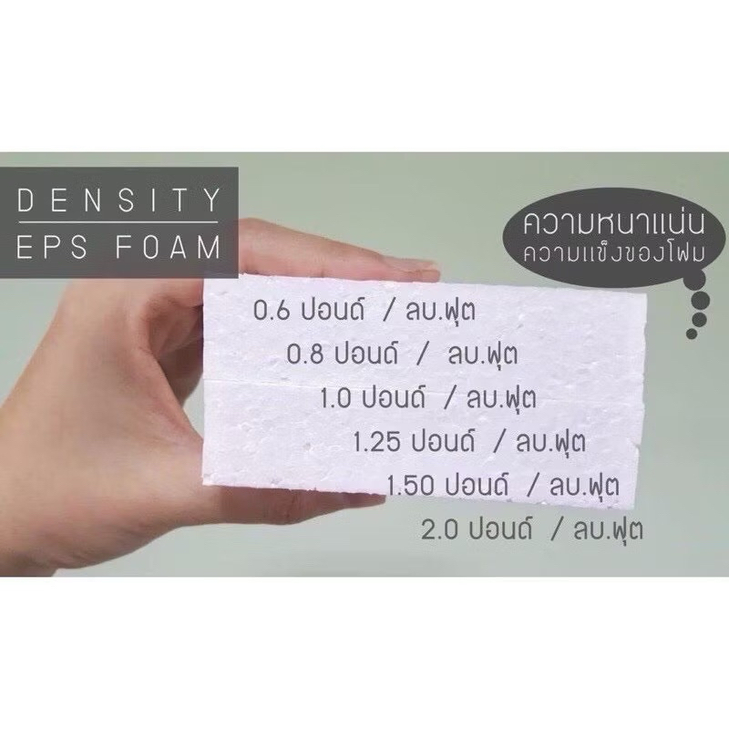 โฟมแผ่น ความหนาแน่น 2 ปอนด์  60 x 120 cm. หนา 1“(ราคา 145 บาท/1แผ่น)