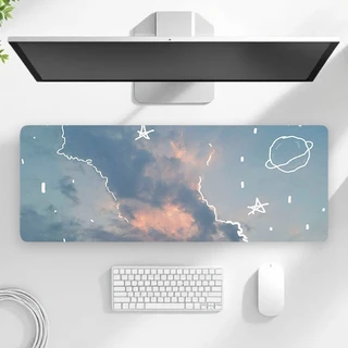 [พร้อมส่ง] แผ่นรองเมาส์ หลากหลายลาย งานเย็บขอบ ขนาดใหญ่ 80x30x0.2 ซม. Biangels