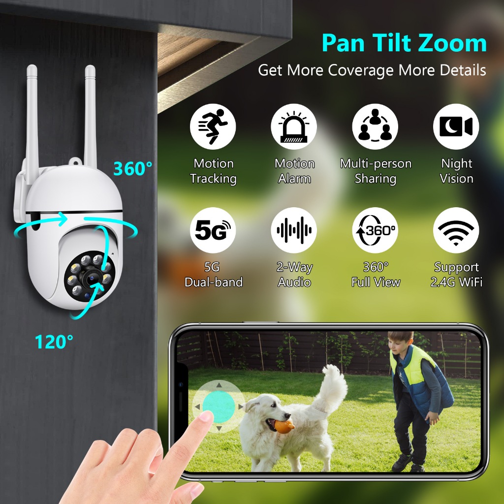 (รับประกัน1ปี)กล้องวงจรปิดv380 WiFi 2MP 1080P กล้องวงจรปิดไร้สาย พร้อมการมองเห็นได้ในเวลากลางคืน355°ระบบตรวจสอบเด็ก