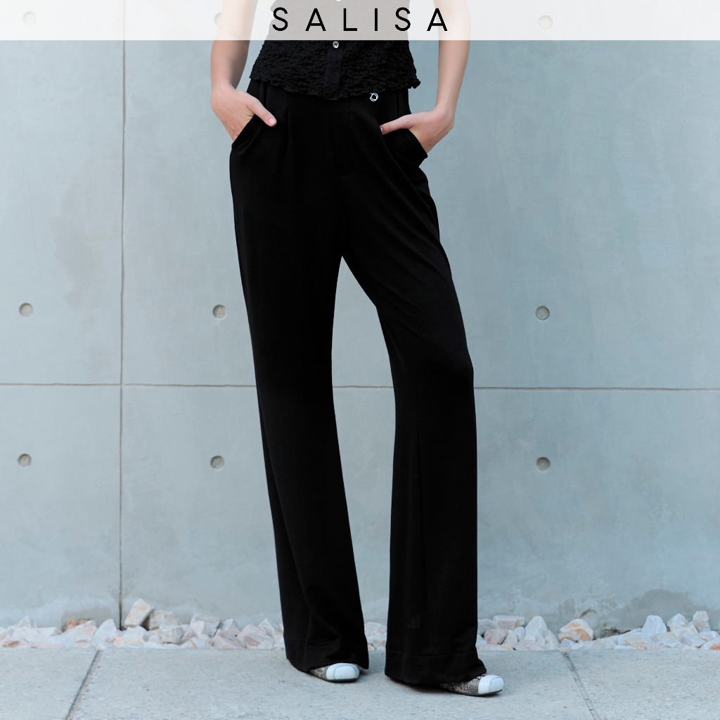SALISA - TWIST PANTS SS25 SOFT JERSEY High Waist กางเกงเอวสูง