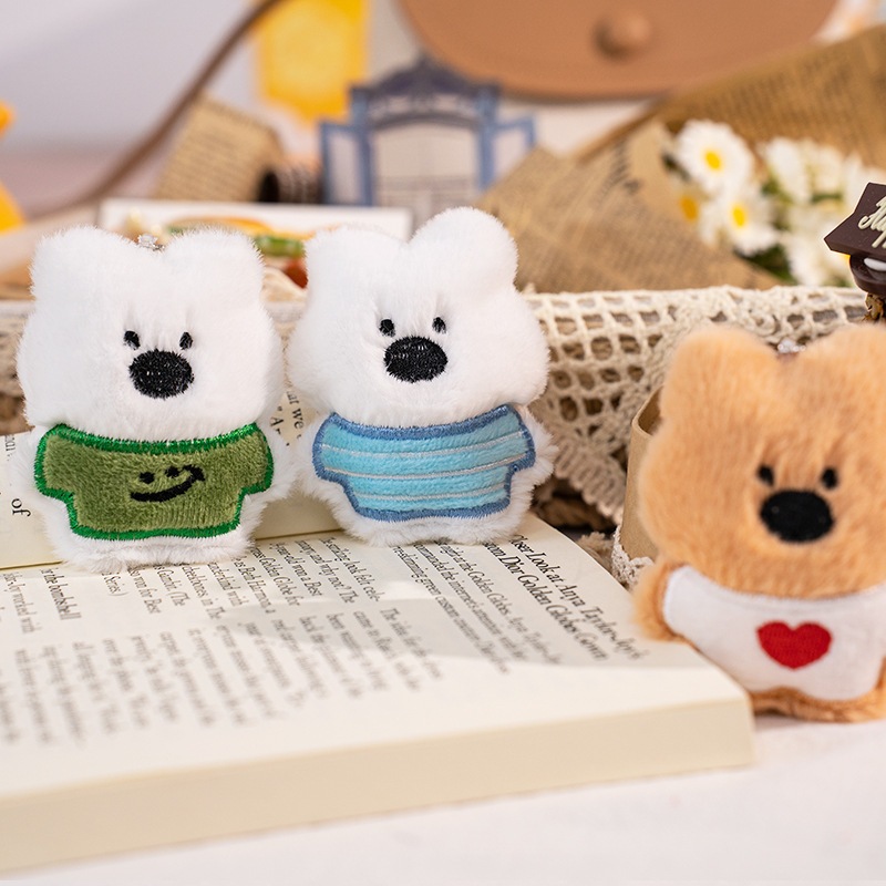 พวงกุญแจ Plush Three Puppies Series - อุปกรณ์เสริมพวงกุญแจกระเป๋าเป้สะพายหลัง