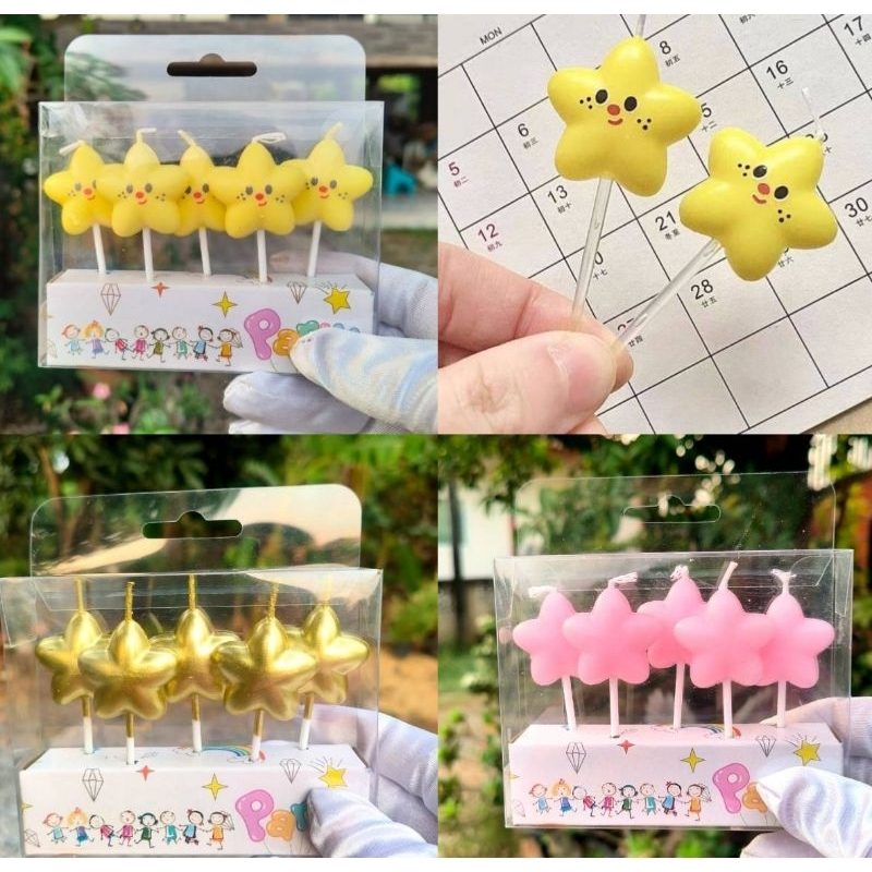 เทียนวันเกิดดาวA 5ชิ้น/ชุด(พร้อมส่ง)