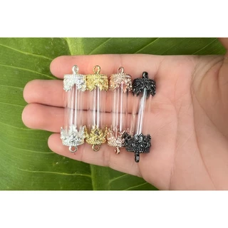 (ลายใหม่)ฝาตะกรุดลายฉัตร 8-16มิล พร้อมหลอด