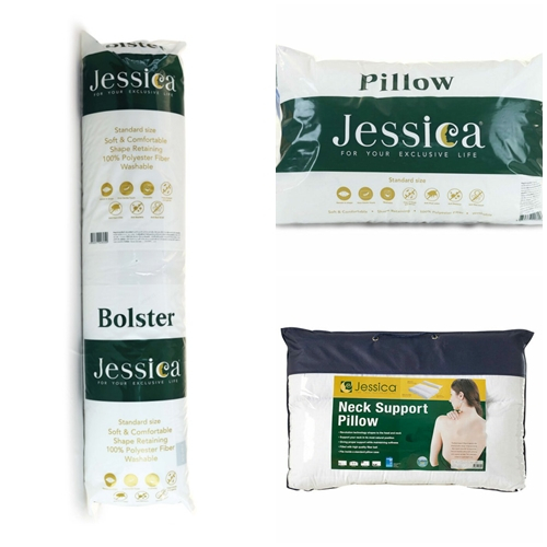 หมอนหนุน หมอนข้าง หมอนสุขภาพ หมอนคู่กาย เจสิก้า Jessica Pillow Bloster Neck Support ใยสังเคราะห์แท้ 