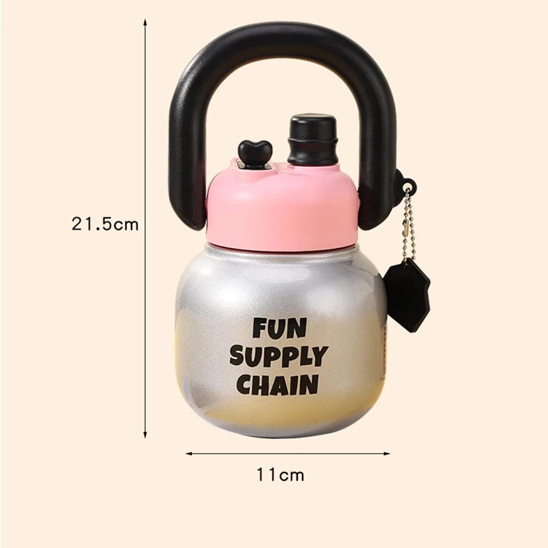 ขวดน้ำเก็บความเย็น กระติกน้ำร้อน ถ้วยน้ำมูลค่าสูง304หม้อหิ้วสแตนเลส 650 มล.สะดวกพกพามีหูหิ้ว T01238 thumbnail 10
