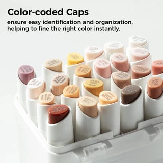 FOLIO ART : ปากกามาร์คเกอร์ Ohuhu เซตสี 24 Skin Tone colors (Kaala Series) 90406