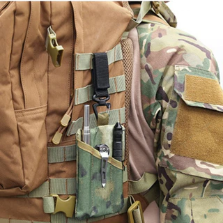 พวงกุญแจ คลิปหัวเข็มขัดไนล่อน แบบพกพา สไตล์ทหาร ABS Molle Webbing Belt Clip