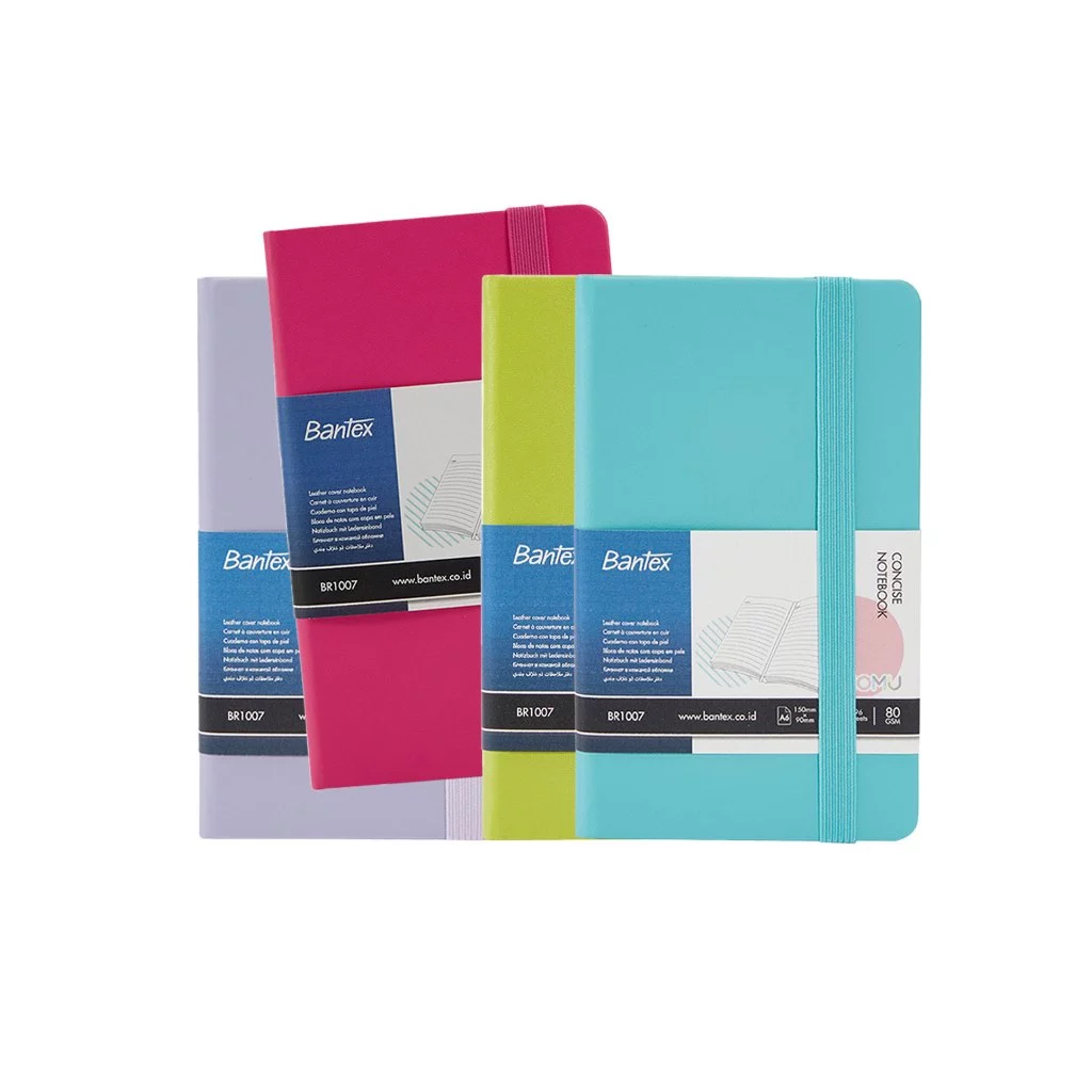 Bantex สมุดโน้ต สมุดบันทึก ปกหนัง 96แผ่น 80แกรม ขนาดA6 สีพาสเทล มีสายยางยืดป้องกันหลุด Notebook