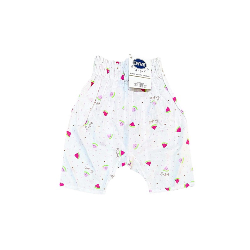 Enfant New Collection กางเกงอองฟองต์ ขาสามส่วน ผ้าป่าน ผ้าบางใส่สบาย เหมาะสำหรับอากาศร้อน เด็กอายุแรกเกิด-6เดือน