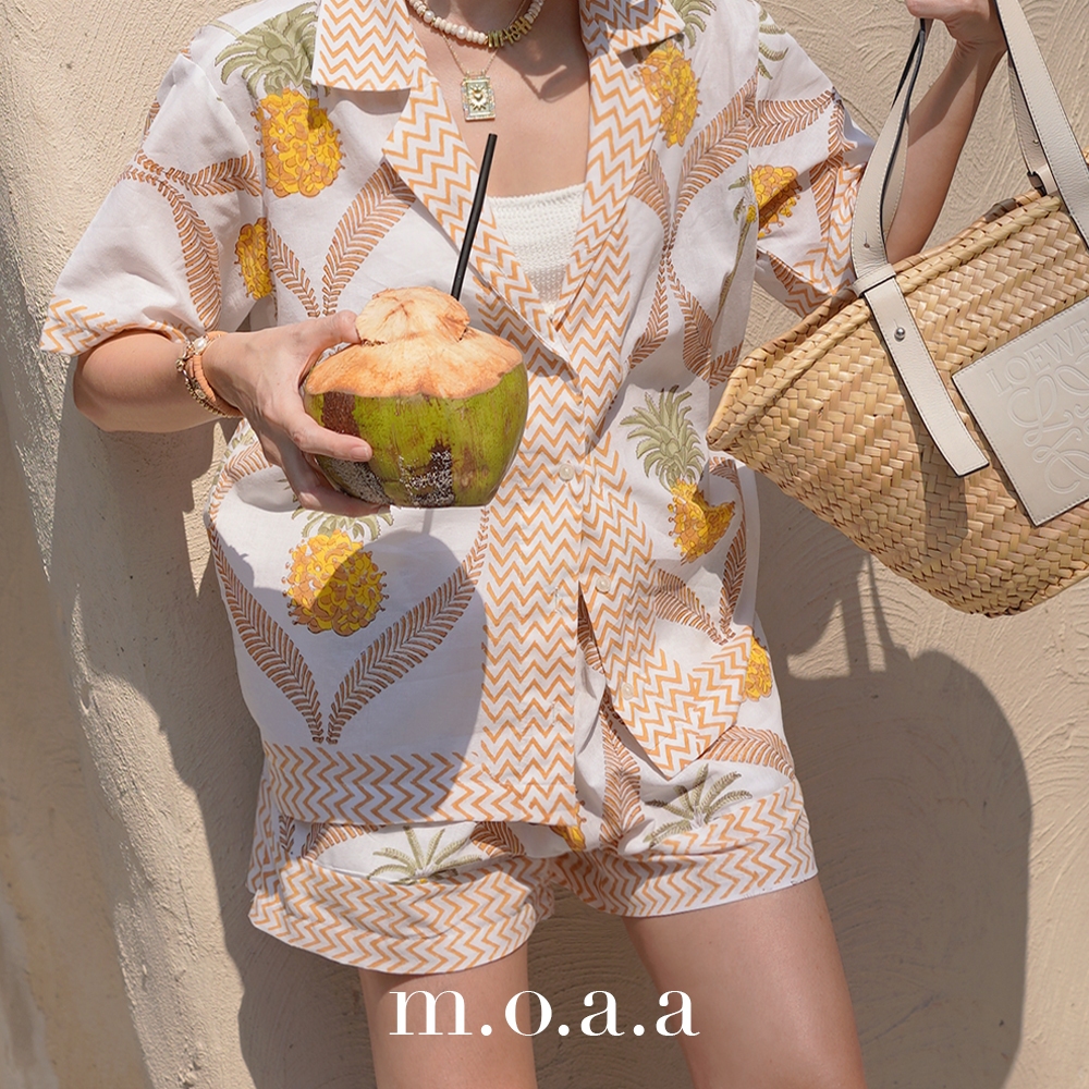 Piña Colada Shirt in Sand | Moaa Collection