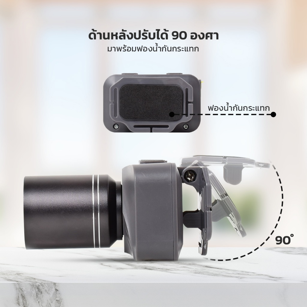 IWACHI หน้าไฟฉายคาดหัว with powerbank ZOOM ได้หรี่ไฟได้ แสงไฟสีขาว ชาร์จมือถือได้ - รูปที่ 6