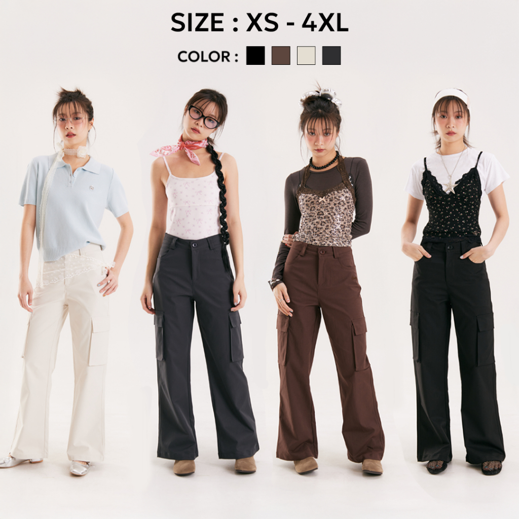 Bemingpants074(XS-4XL)-Sleek Cargo Pants – กางเกงคาร์โก้ทรงสวย ใส่ง่าย
