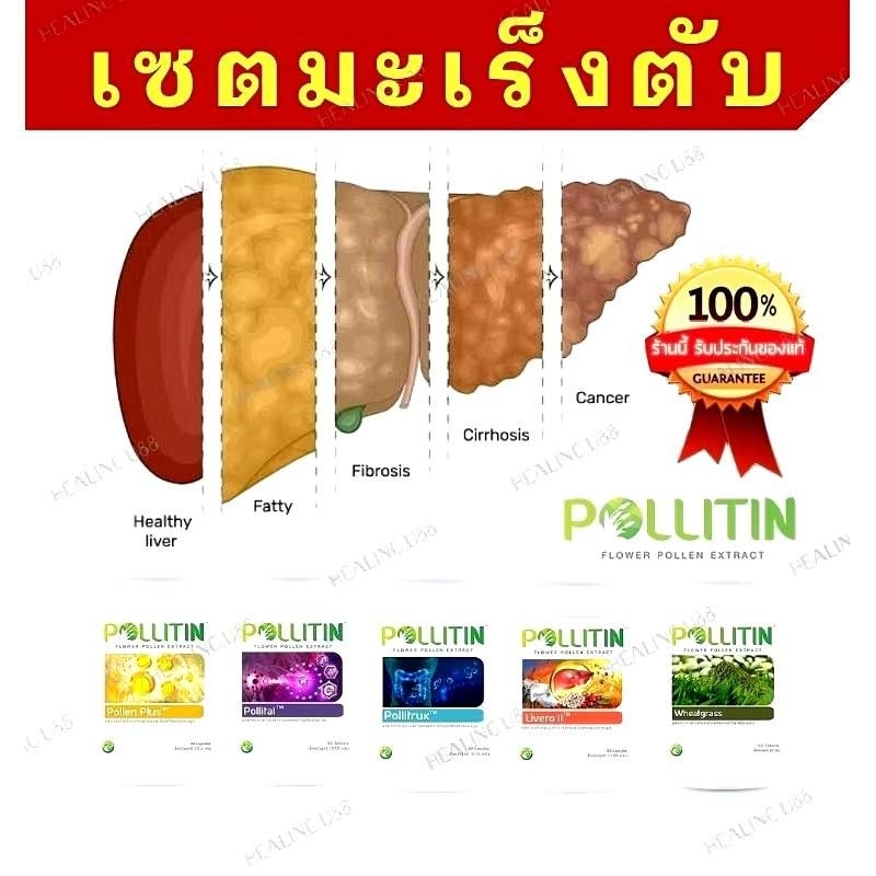 🥇ของแท้💯%เซตมะเร็งตับ5️⃣❌บล็อก​กำจัด​ยับยั้ง​เซลล์​มะเร็ง​ ฟื้นฟู​ ซ่อมแซม​เซลล์ มะเร็ง มะเร็งตับ พอลลิ​ติน​ pollitin​