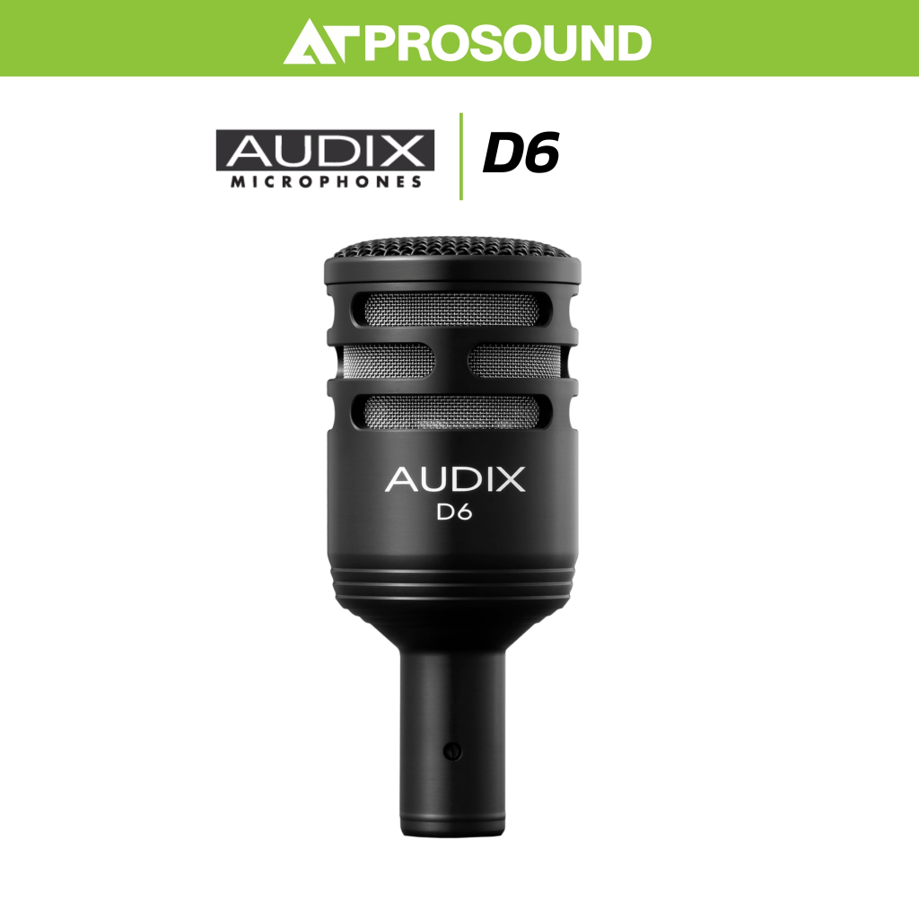 AUDIX D6 ไมค์จ่อเบสดรัม ฟอร์ทอม ให้เสียงเบสที่ลึก เป็นธรรมชาติ และแม่นยำ ปรับแต่งง่าย AT Prosound
