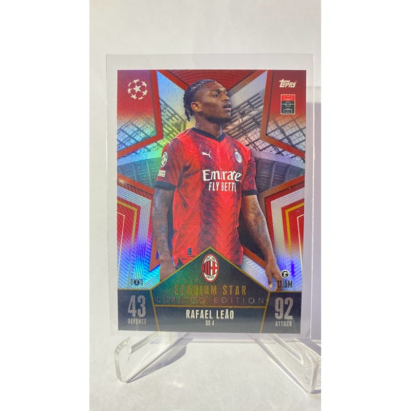 การ์ดนักฟุตบอล Rafael Leao, ACM, TOPPS STADIUM STAR, Limited Edition, TOPPS MATCH ATTAX