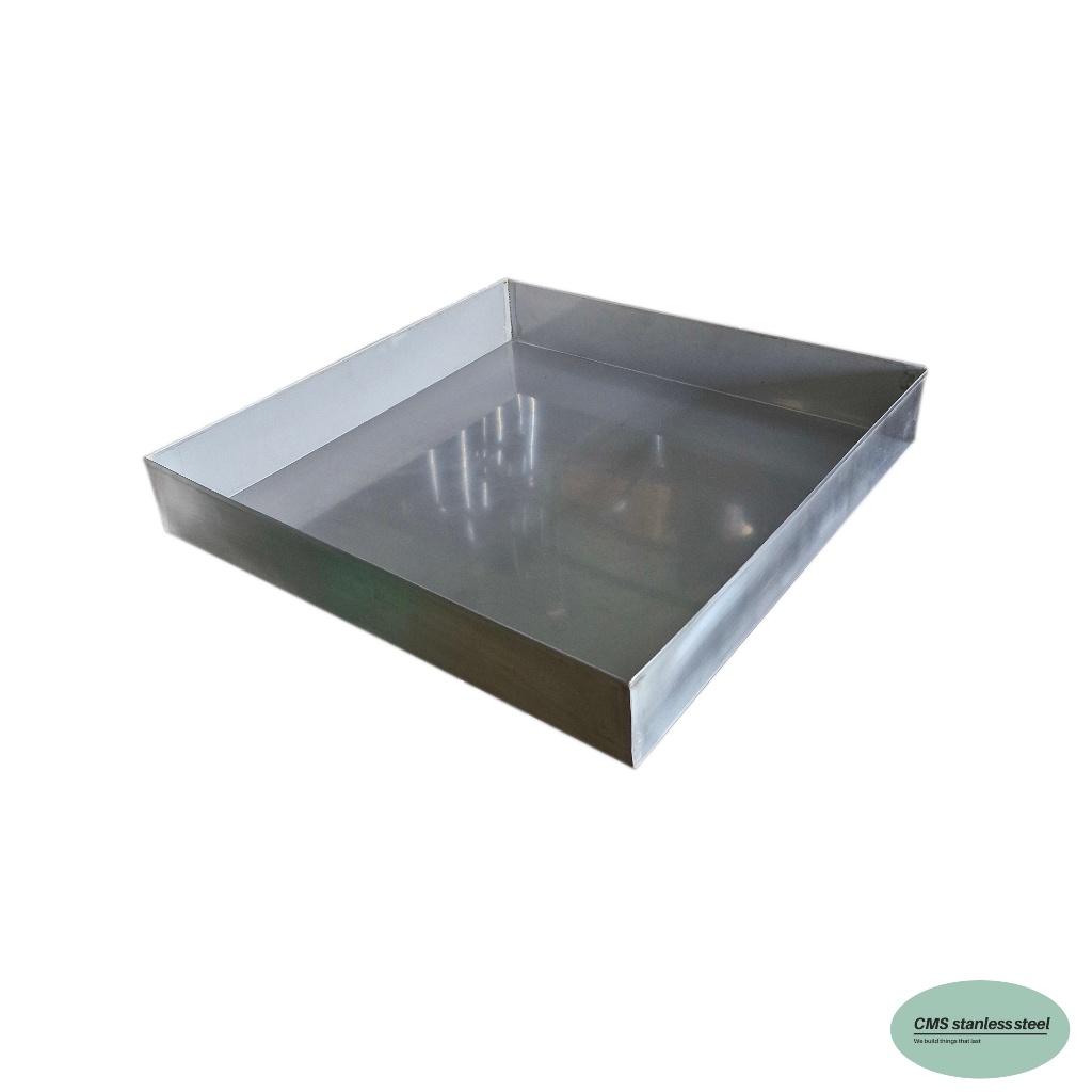 CMS  กระบะซีฟู้ด stainless steel tray ถาดสเตนเลส ขอบตรง ขนาด65*65ซม. ขอบสูง10ซม.