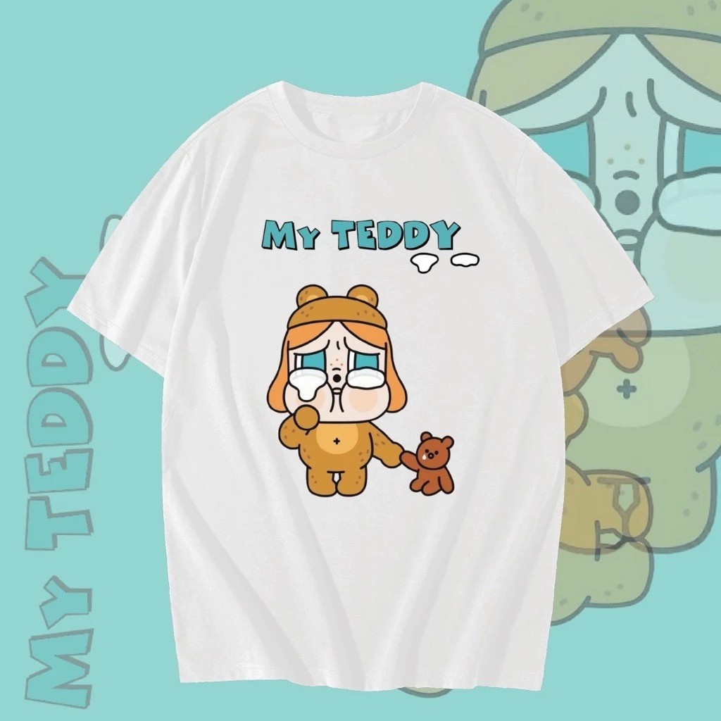 เสื้อยืดโอเวอร์ไซส์ เสื้อยืดเกาหลี ผ้าคอตตอน เสื้อยืด Crybaby ครายเบบี้ Pop Mart tshirt S-7XL ECB