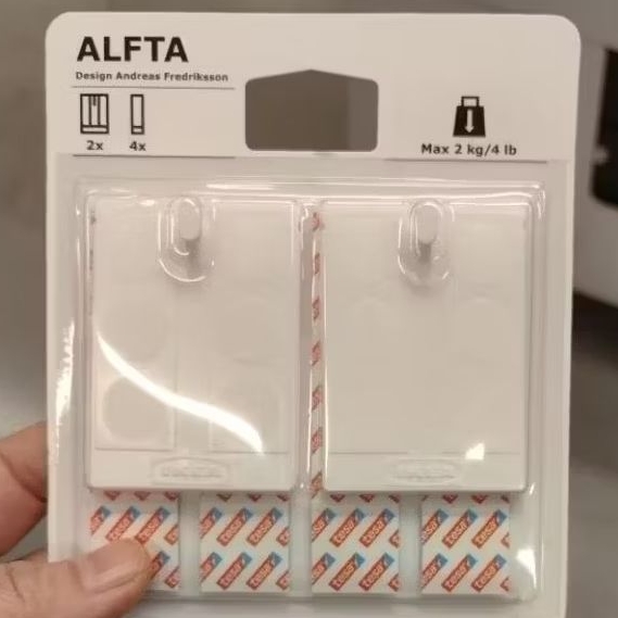 IKEA แท้ค่ะ ALFTA อัลฟ์ตา ตะขอติดผนังแขวนกรอบรูป, ขาว