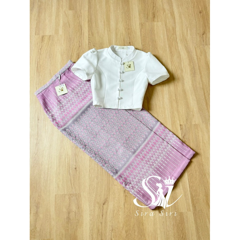 พร้อมส่ง✅ชุดไทยทำบุญ ชุดไทยใส่ออกงานชุดไทยใส่บุญกฐิน ชุดแฟนนาค เสื้อผ้าไหมคอจีน ผ้าถุงสำเร็จรูป