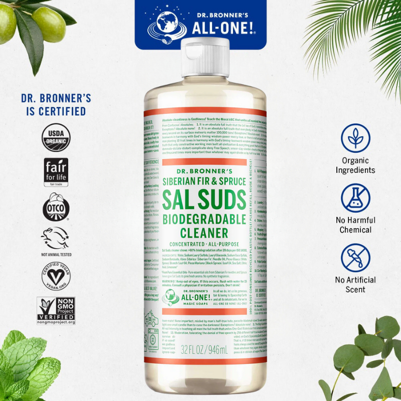Sal Sud Biodegradable Cleaner ผลิตภัณฑ์ทำความสะอาดอเนกประสงค์ สูตรธรรมชาติ 100% จากอเมริกา