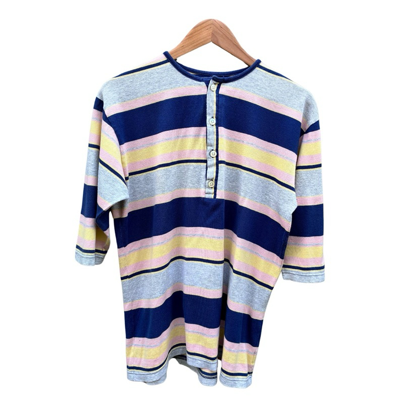 Vintage  Bodies Office School Warehouse Co Stripe Henley T-shirt